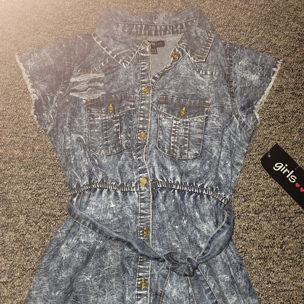 Brand New Denim Look Girls Dress.